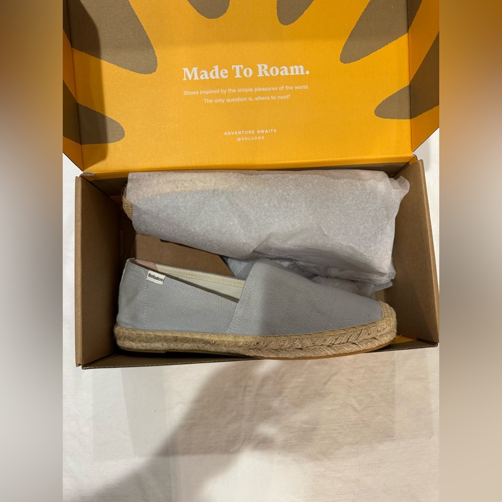 Soludos Original Dali Light Gray Canvas Espadrille Slip-On 9.5